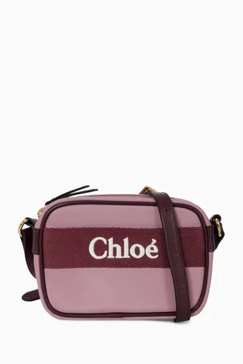 Logo-embroidered Crossbody Bag in Canvas