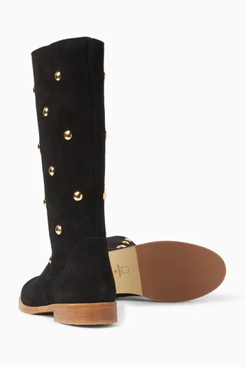 حذاء بوت طويل مرصع بحلي شمواه