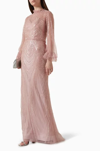 Crystal-embellished Gown in Tulle