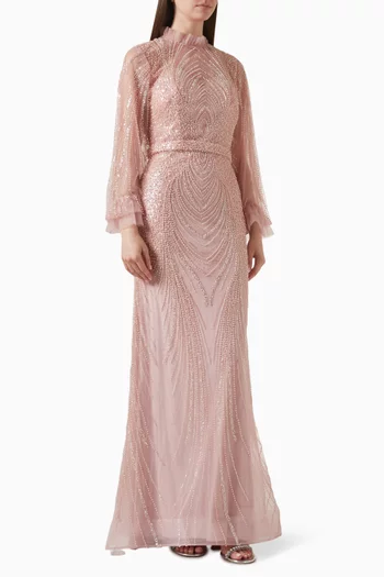 Crystal-embellished Gown in Tulle