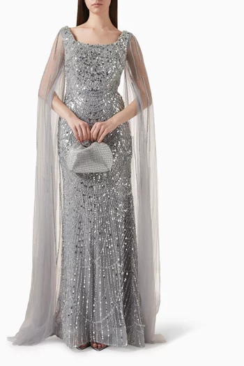 Bead-embellished Gown in Tulle