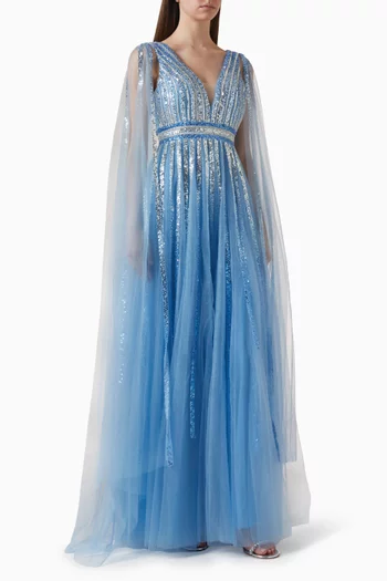 Bead-embellished Gown in Tulle