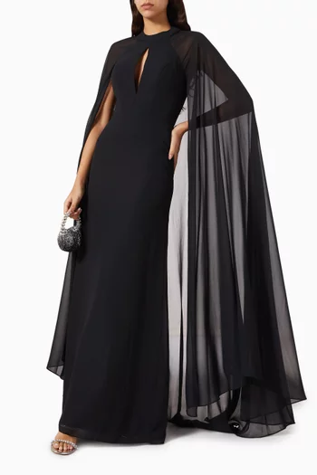 Keyhole Cape Gown