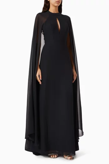 Keyhole Cape Gown