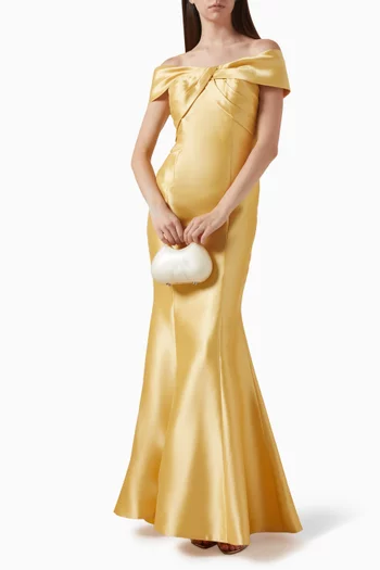Twist Off-shoulder Gown