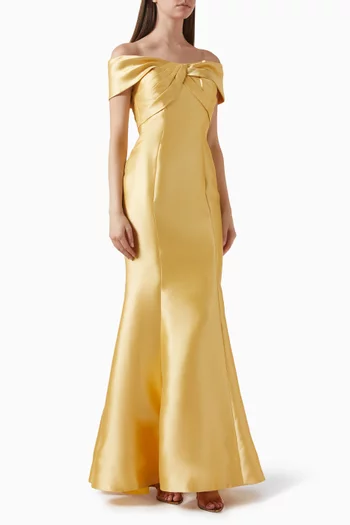 Twist Off-shoulder Gown
