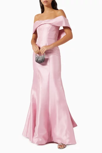 Twist Off-shoulder Gown