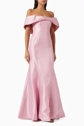 Twist Off-shoulder Gown
