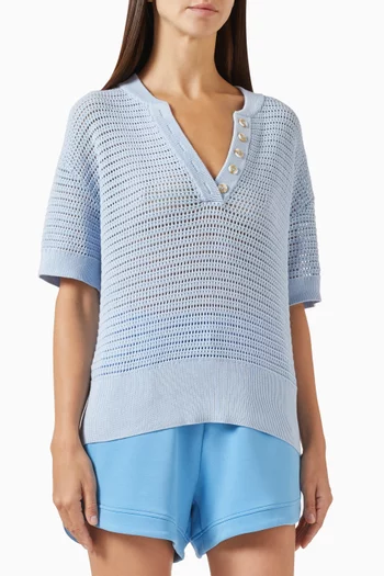 Callie Knit Top in Cotton Mesh