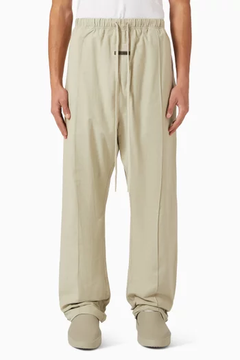 بنطال رياضي بقصة فضفاضة قطن أكسفورد