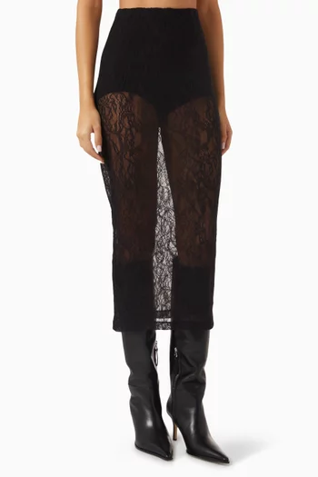 Sheer Tube Skirt in Lace