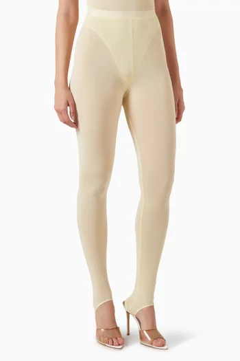 Sheer Stirrups Leggings in Nylon Blend