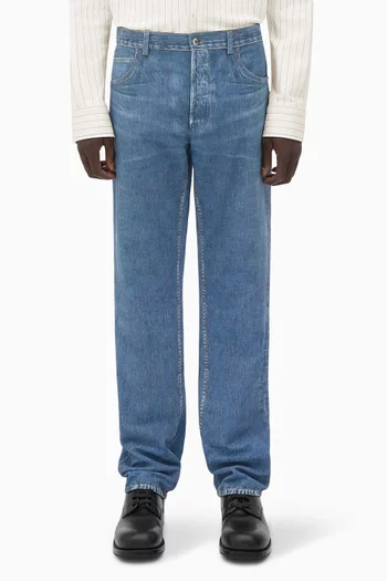 بنطال جينز بوي فريند بنقشة دينم جلد