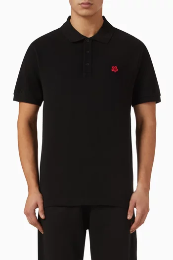 تي شيرت بولو مزين بزهرة بوكي قطن بيكيه