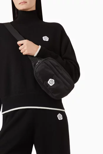 حقيبة خصر مزينة بزهرة بوكي 2.0 نايلون