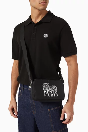 حقيبة كروس بشعار نمر يبتسم قنب