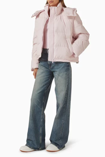 جاكيت مبطّن بالزغب بشعار زهرة بوكي 2.0‏ نايلون