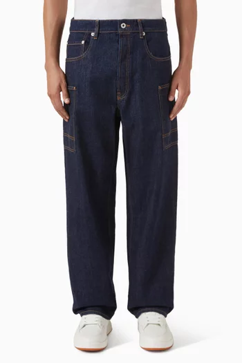 بنطال جينز كارغو بقصة واسعة دينم ياباني