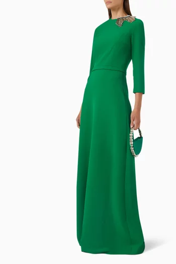Aspen Embelllished Gown in Crepe