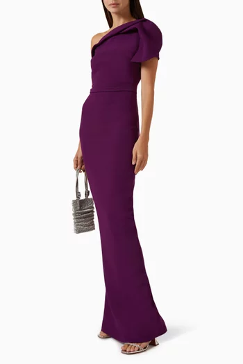 Millie One-shoulder Dress in Crepe