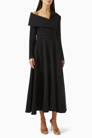 Odelle Asymmetric Dress in Crepe