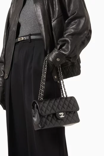Double Flap Crossbody Bag In Caviar Leather