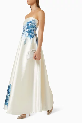 Audrey Printed Gown in Taffeta