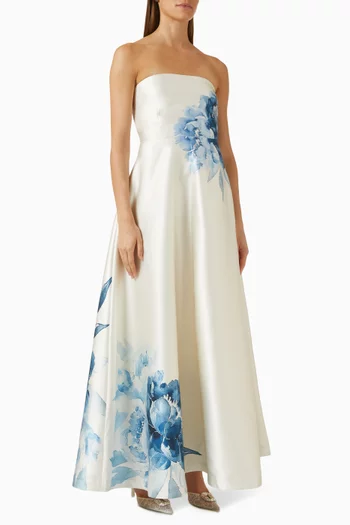 Audrey Printed Gown in Taffeta