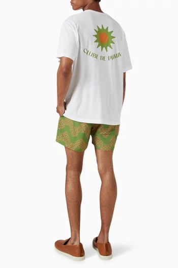 Dinis Printed T-shirt in Cotton & Linen