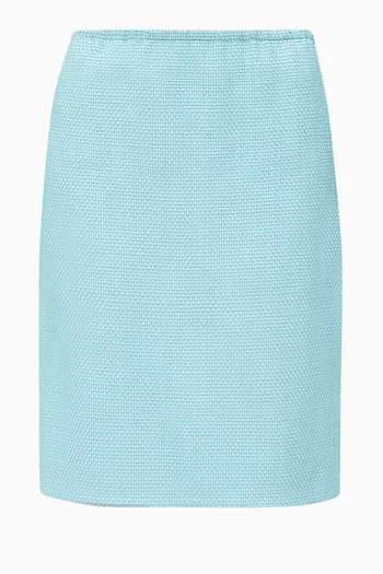 Mini Skirt in Intrecciato Leather