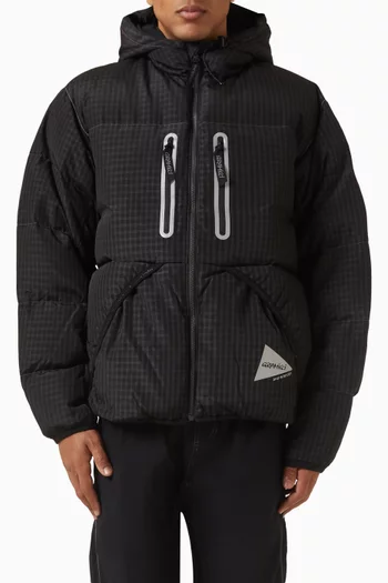 x GRAMICCI Check Down Jacket in Wool-blend