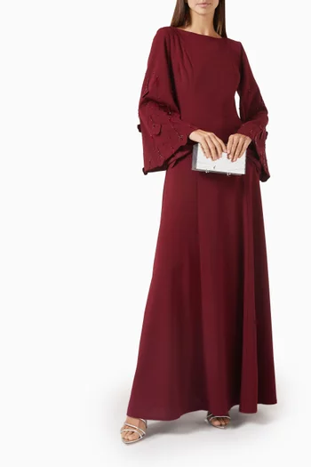 3D Bead-embellished Dress in Stretch-crepe