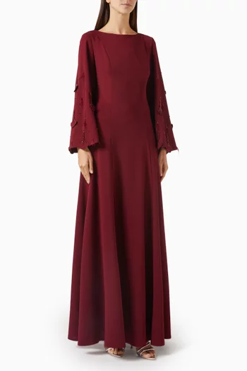 3D Bead-embellished Dress in Stretch-crepe