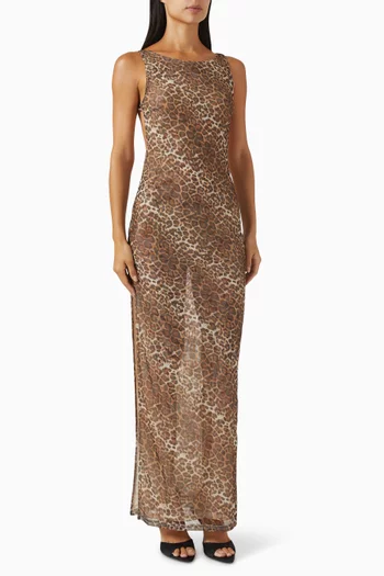 The Backless Maxi Dress in Mesh