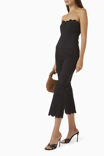 Twilight Embroidered Capri Pants in Cotton-poplin