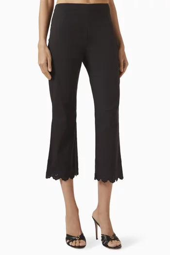 Twilight Embroidered Capri Pants in Cotton-poplin