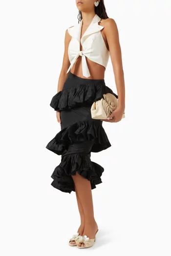 The Blair Halter Crop Top in Taffeta