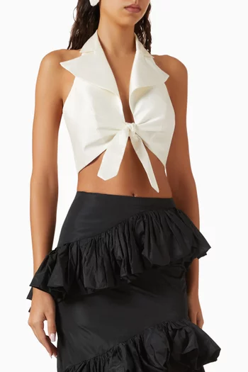 The Blair Halter Crop Top in Taffeta