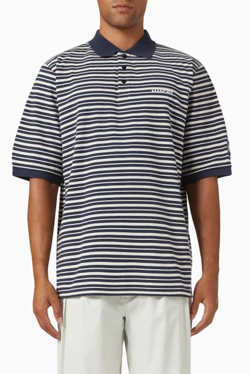 G.O.A.T Striped Polo in Cotton Piqué