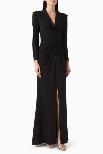 Ardela Ruffle Gown in Crepe