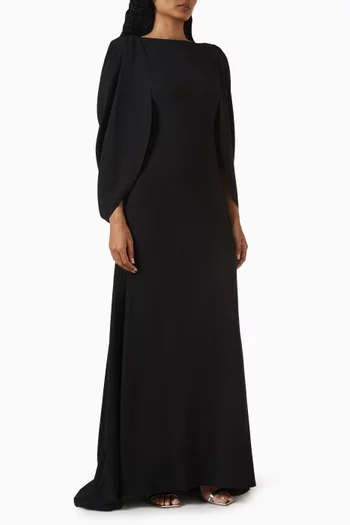 Kairi Capelet Gown in Crepe