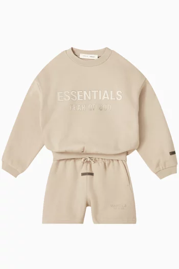 Crew Neck Logo Sweatshirt in Cotton-fleece