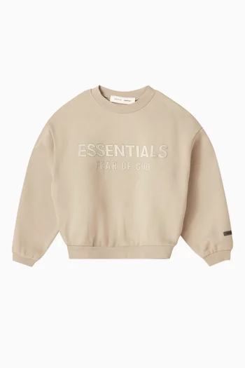 Crew Neck Logo Sweatshirt in Cotton-fleece
