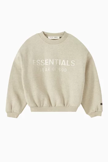 Crew Neck Logo Sweatshirt in Cotton-fleece