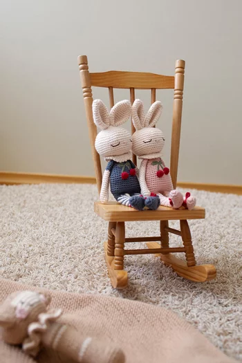 دمية لينة بريتني بتصميم أرنب بنقشة زهور كرز