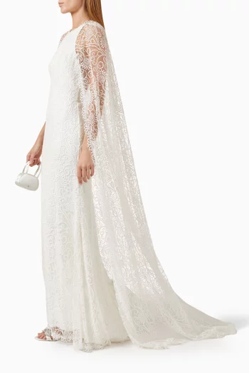 Piers Embroidered Cape Bridal Gown