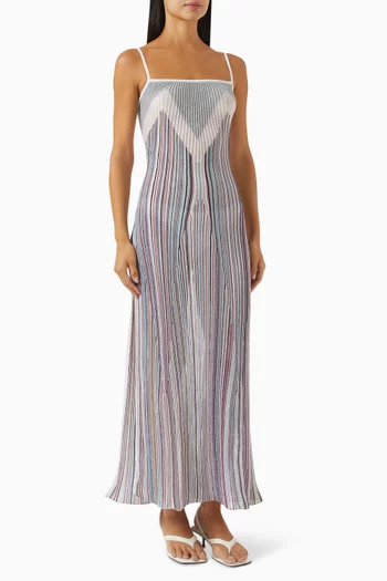 Sheer Pleated Cover-up Dress