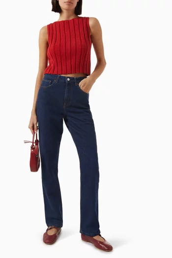 Callie Ribbed Tank Top in Cotton