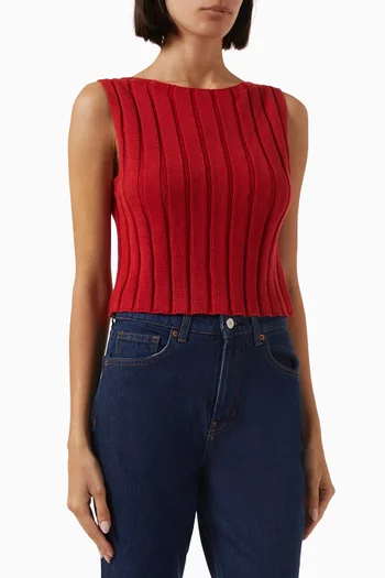 Callie Ribbed Tank Top in Cotton