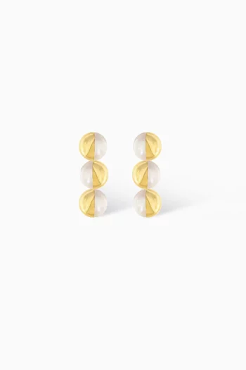 Kiku Glow Pearl Earrings in 18kt Yellow Gold